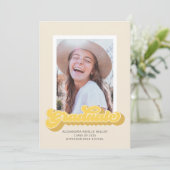 Retro Vibes (Geel) Aankondiging Afstuderen foto's (Staand voorkant)