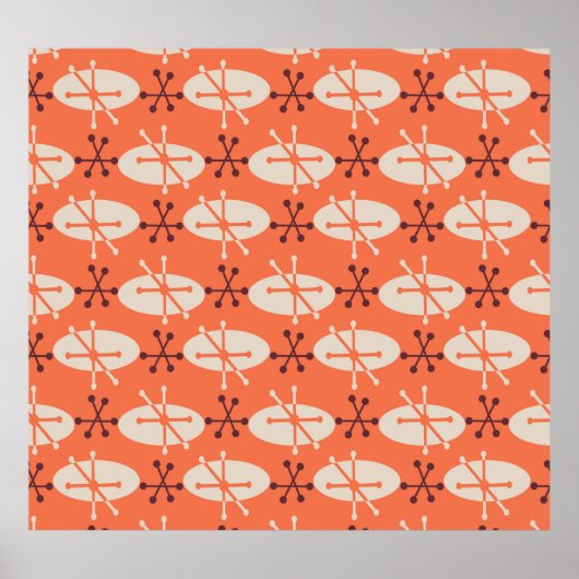 Retro Vibes: geometrisch burstpatroon Poster (Voorkant)