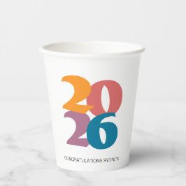 Retro Vibes Graduation Party Klasse van 2024 Papieren Bekers