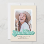 Retro Vibes (Groene foto) Aankondiging Afstuderen (Voorkant)