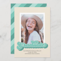 Retro Vibes (Groene foto) Aankondiging Afstuderen