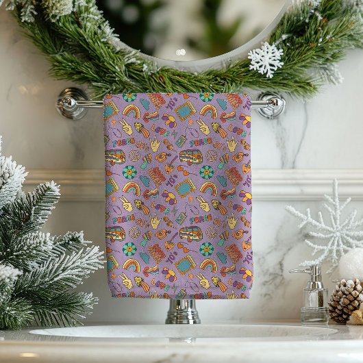 Retro Vibes Handdoek Boho Funky Badkamer Uitzicht