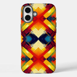 Retro Vibes In Kleuren: Stijlvolle Geometrische Vo iPhone 16 Plus Hoesje