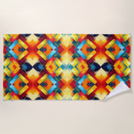 Retro Vibes In Kleuren: Stijlvolle Geometrische Vo Strandlaken