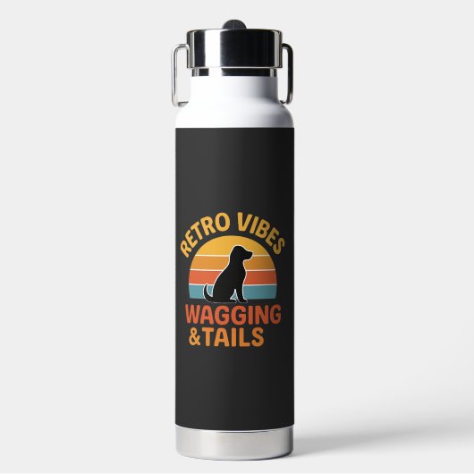 Retro Vibes, Kwispelende Staarten Waterfles (Voorkant)