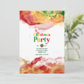 Retro Vibes met Alcohol Ink Flair Kerstfeest Kaart (Staand voorkant)