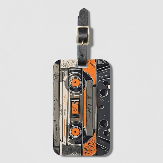 Retro Vibes - Mixtape Bagagelabel (Voorkant (verticaal))