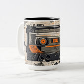 Retro Vibes - Mixtape Tweekleurige Koffiemok (Voorkant links)