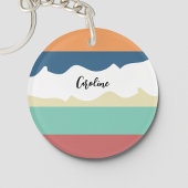 Retro vibes monogram sleutelhanger