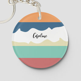 Retro vibes monogram sleutelhanger