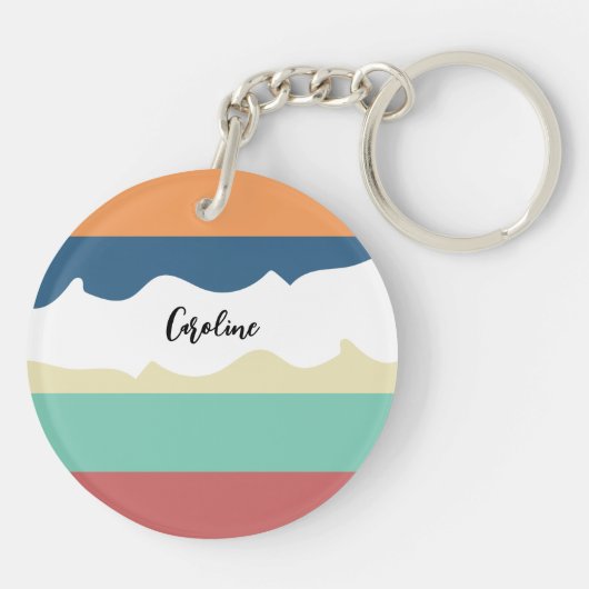 Retro vibes monogram sleutelhanger (Achterkant)