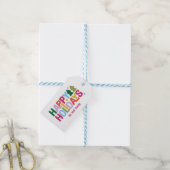 Retro Vibes Multi-Kleur Cadeaubijslage Cadeaulabel (Met Touw)