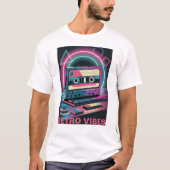 Retro Vibes: Neon Cassette T-Shirt (Voorkant)