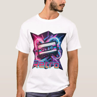 Retro Vibes – Neon Cassettebandje uit de jaren 80  T-shirt