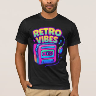 Retro Vibes Neon Cassettespeler T-shirt