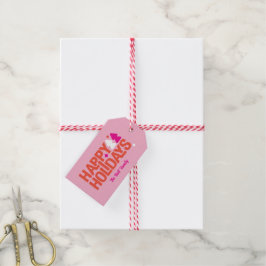 Retro Vibes Oranje en Roze Gift Tag Cadeaulabel