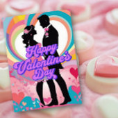 Retro vibes paar Happy Valentijn's Day kaart
