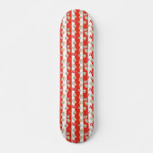 Retro Vibes Rode Gestreepte Popcorn Pop Typografie Persoonlijk Skateboard (Voorkant)
