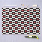 Retro Vibes Rode Lippen Zwart-wit Checkerboard Tissuepapier (Craft)