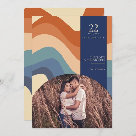 Retro Vibes Save The Date (Voorkant / Achterkant)