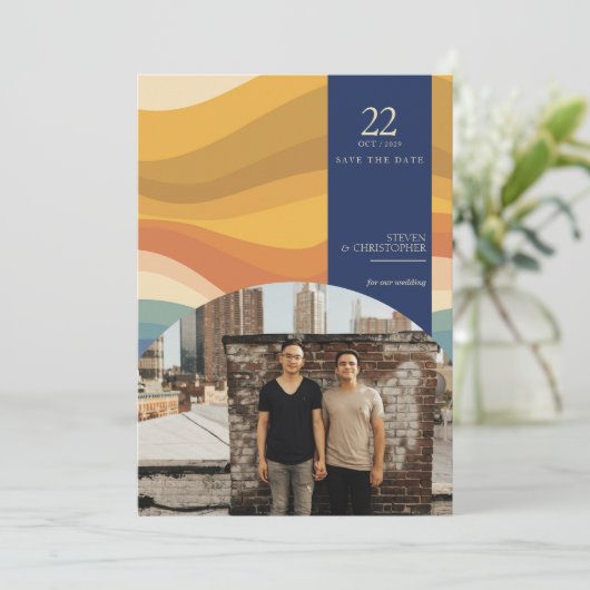 Retro Vibes Save The Date (Staand voorkant)