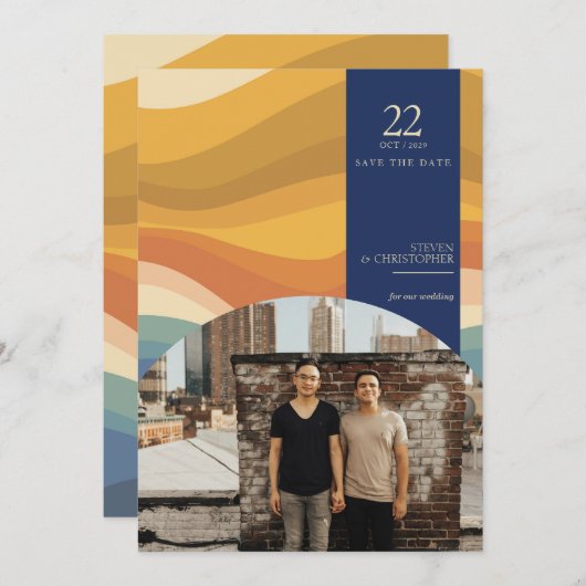 Retro Vibes Save The Date (Voorkant / Achterkant)