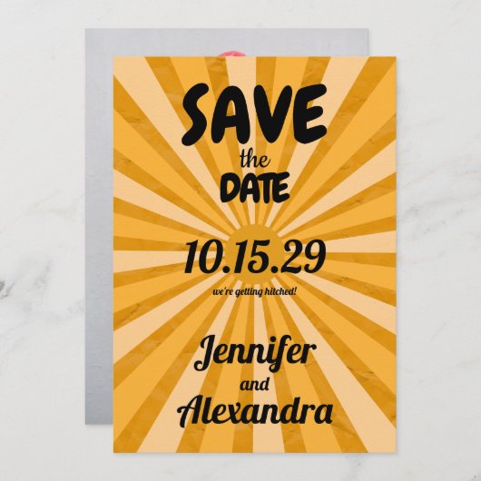 Retro Vibes Save The Date (Voorkant / Achterkant)