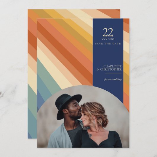 Retro Vibes Save The Date (Voorkant / Achterkant)