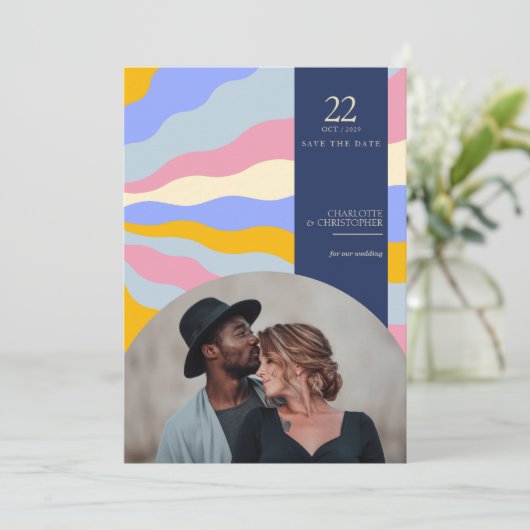 Retro Vibes Save The Date (Staand voorkant)