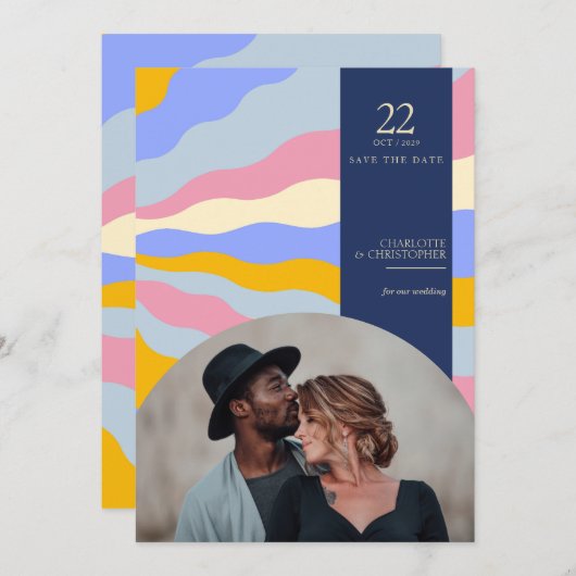 Retro Vibes Save The Date (Voorkant / Achterkant)