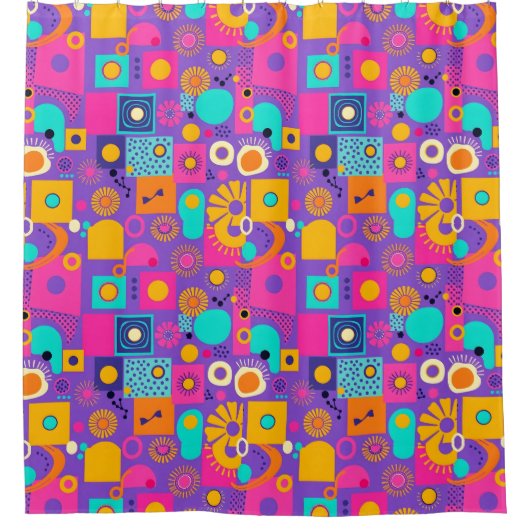 Retro Vibes Shower Curtain Douchegordijn (Voorkant)