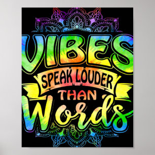 Retro Vibes Spreken Luider Dan Woorden Yoga Mandal Poster