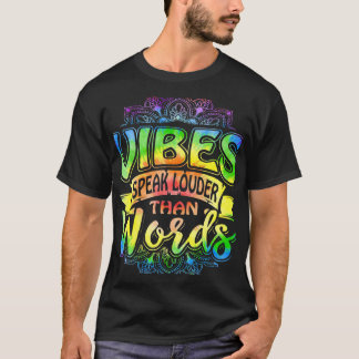 Retro Vibes Spreken Luider Dan Woorden Yoga Mandal T-shirt