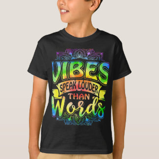 Retro Vibes Spreken Luider Dan Woorden Yoga Mandal T-shirt