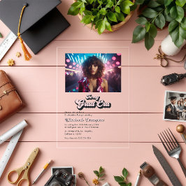 Retro vibes trendy in mijn Afstudeerder tijdperk a Acryl Uitnodigingen