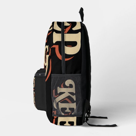 Retro Vibes - typografie kunst Bedrukte Rugzak (Rechts)