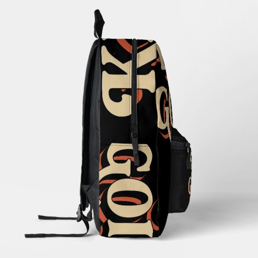 Retro Vibes - typografie kunst Bedrukte Rugzak (Links)