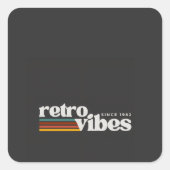 retro vibes  vierkante sticker (Voorkant)