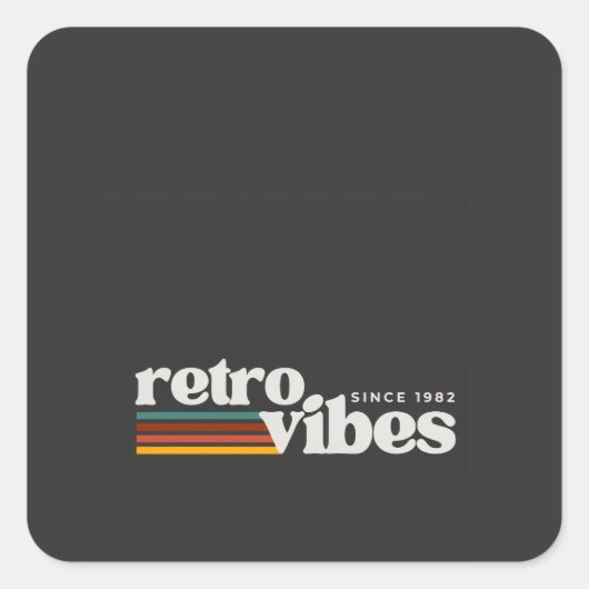 retro vibes  vierkante sticker (Voorkant)