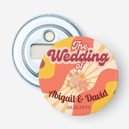 Retro Vibes Vintage bruiloft Button Flesopener