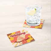 Retro Vibes Vintage bruiloft Kartonnen Onderzetters (Insitu)