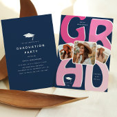 Retro vibes voor een tijdloos feest! Afgestudeerd Kaart