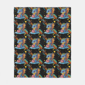 Retro Vibing Schattige Dragon Pattern Fleece Deken (Voorkant)