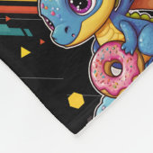 Retro Vibing Schattige Dragon Pattern Fleece Deken (Hoek)