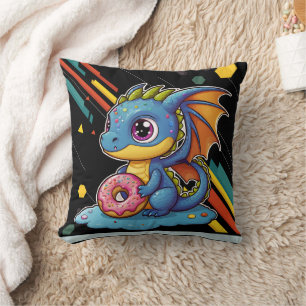 Retro Vibing Schattigee Dragon Big Print Kussen