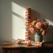 Retro Vibrant Botanische Bloemen & Bladerpatroon Cadeaupapier