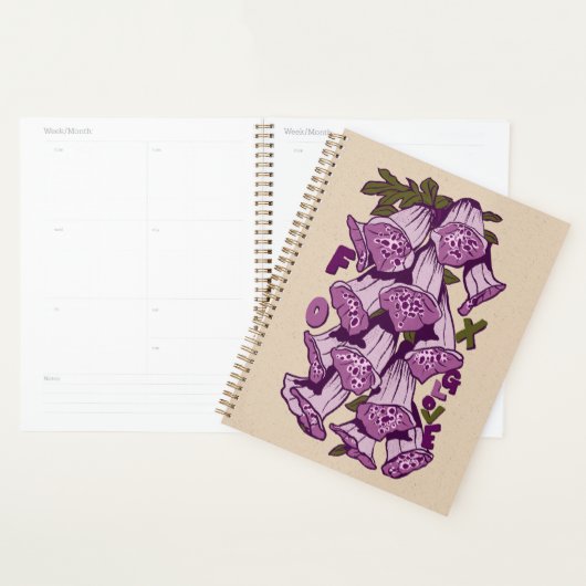 Retro Vibrant Foxglove Wildflower Planner (Display)