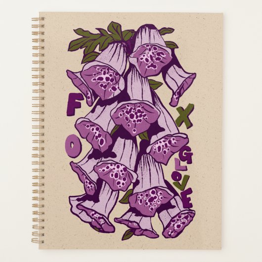Retro Vibrant Foxglove Wildflower Planner (Voorkant)