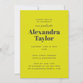 Retro Vibrant Geel Geplakt Trendy Graduation Party Kaart (Voorkant)