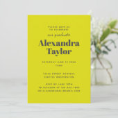 Retro Vibrant Geel Geplakt Trendy Graduation Party Kaart (Staand voorkant)